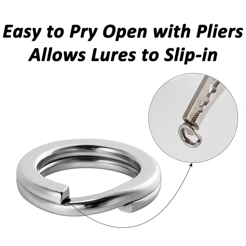 50/100pcs Stainless Steel Fishing Split Rings 25-260LB High Strength Saltwater - Bild 6 von 18