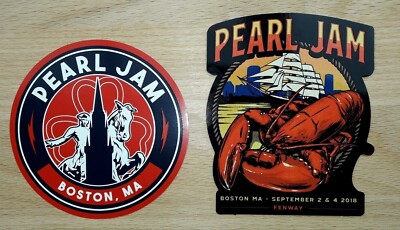 Pearl Jam 2 Event STICKER SET: BOSTON FENWAY Park US Tour 18 2 Aufkleber 09 2018