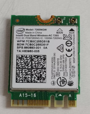 Intel 7265NGW Wireless-AC 7265 802.11ac M.2 Wireless Card + Bluetooth