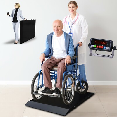 Prime Scales PS-1000WCS Ultra Portable Wheelchair Scale 31''Wx33''Lx2.5''H