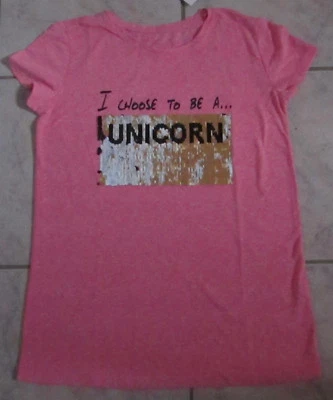 HER+THERE C&A Mädchen T-Shirt rosa mit Wendepailletten GR.170/176 NEU mit Etikett