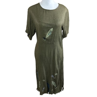 Crazy Fish Dress Womens Small Painted Fish Design