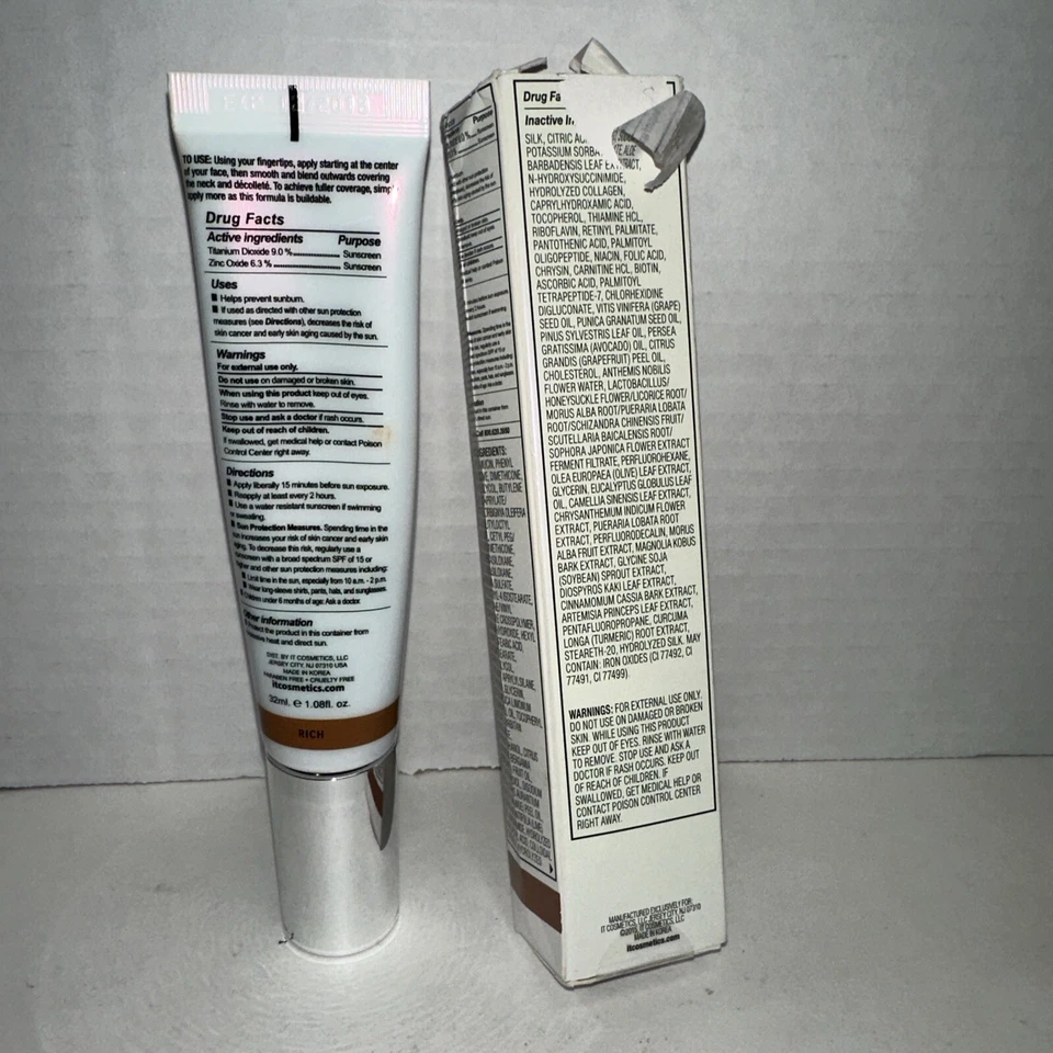 New IT Cosmetics Bye Bye Foundation SPF 50 RICH Damaged Box - Image 2 of 3