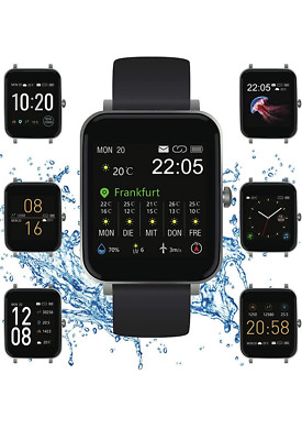 SOUCCESS FITNESSUHR MIT Full Touch Display, SMARTWATCH Always ON Display FITNESS