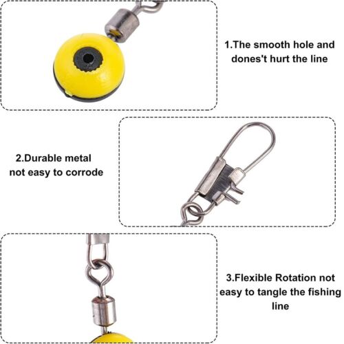 100pcs Fishing Barrel Swivel with Safety Snap Connector Solid Rings Fishing Snap - Picture 4 of 7