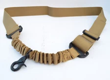 Nylon Bungee Single Point One Point Sling Tactical Rifle Gun Sling - Dark Earth
