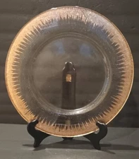 IVV Hand painted Glass Charger Gold & Clear Plate Orizzonte 13" Tuscany