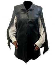 Chamarra de Piel Modelo Capa Mujer