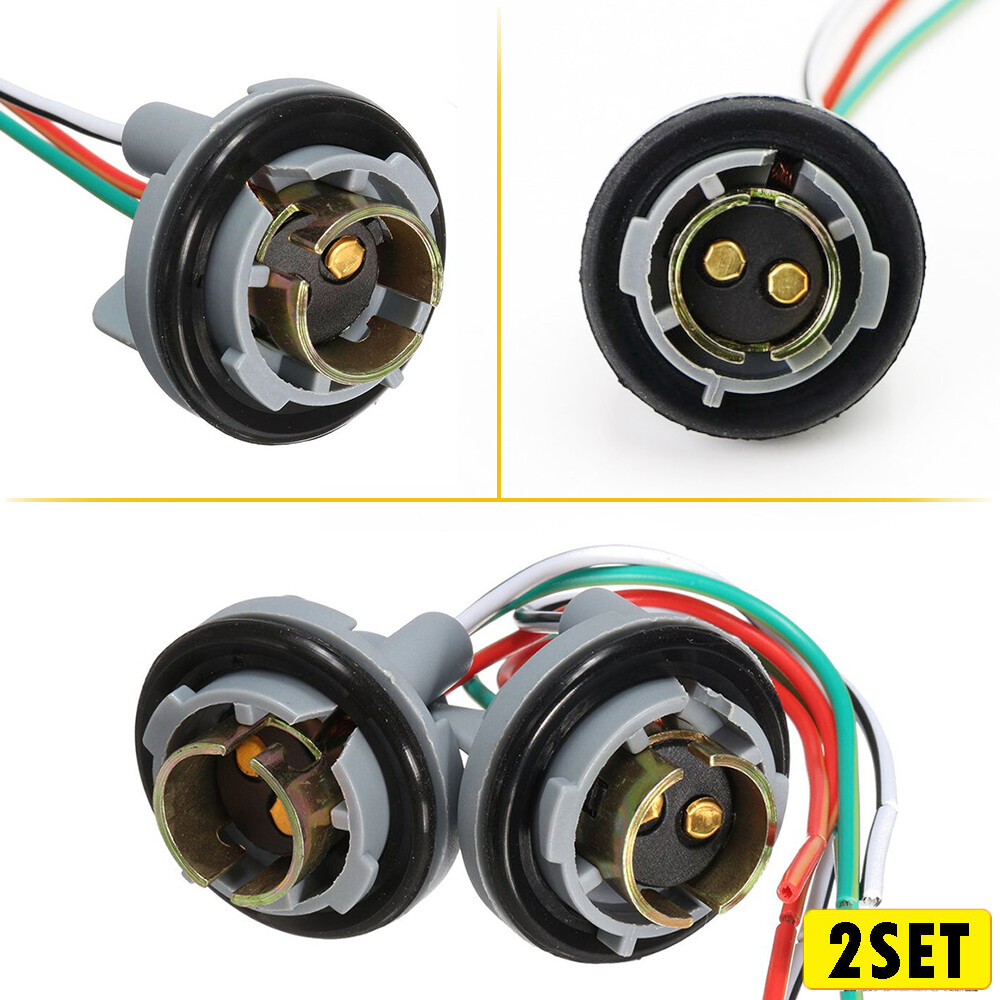 2Set Universal Pigtail Wire Female Socket 1157 U Harness Front Turn Signal Fit