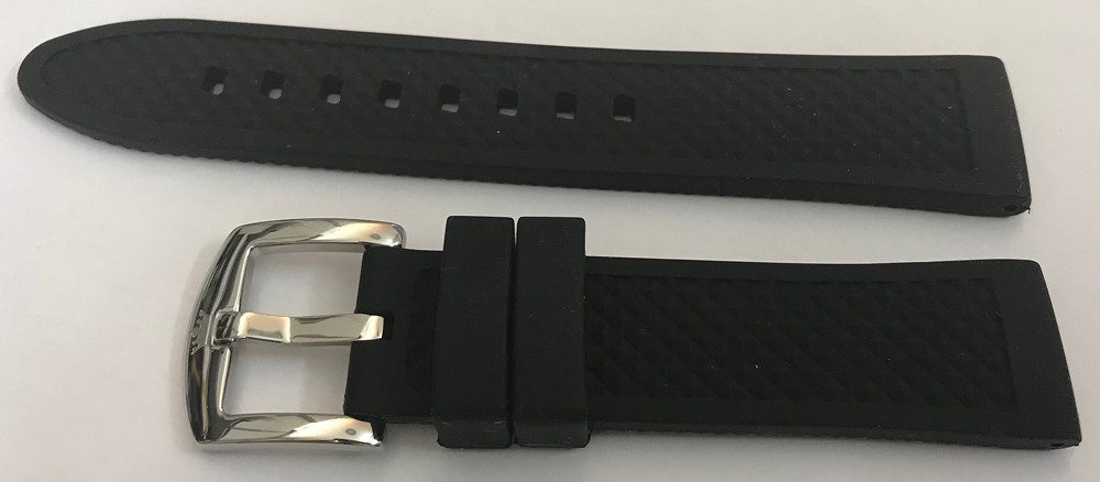 20 mm Watch Bracelet made of Silicone Cavadini Black Good Quality