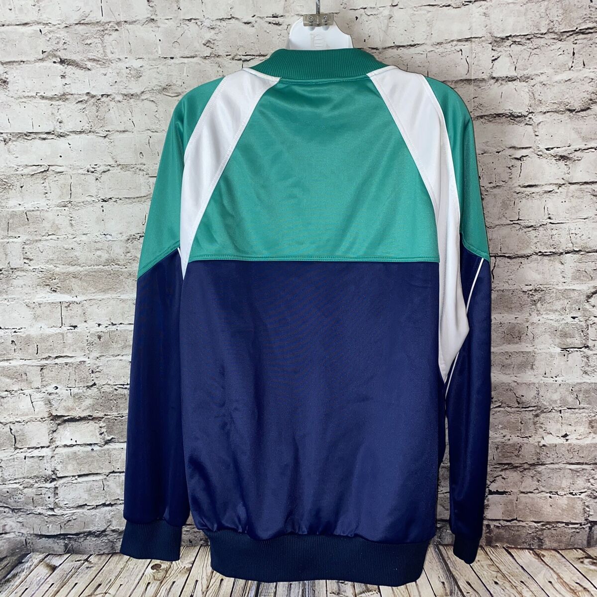 Vintage 90s Pony Men's Track Jacket Green Blue White L Full Vintage 90s Pony Men's Track Jacket Green Blue White L Full