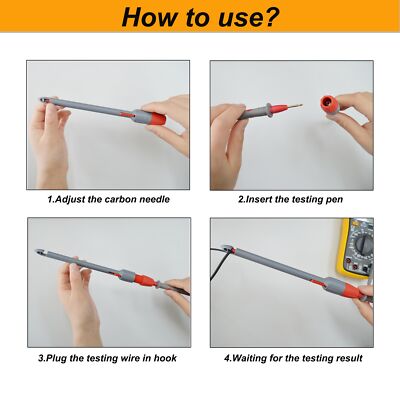 Accessoire Multimètre Professionnel Artillery Clip De Câble Multimètre 2 Pièces - Sondes Test Haute Tension 1000V - Crochet Flexible Noir Et Rouge Sonde Banane 4mm