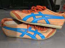 Vintage 90s Asics onitsuka tiger peach orange suede sneakers shoes 9 men rare