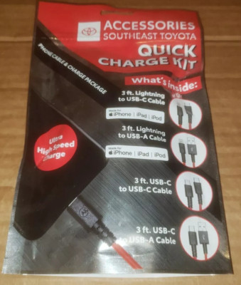 OEM Toyota Quick Charge Kit Gen8 Cables For iPhone iPad iPod