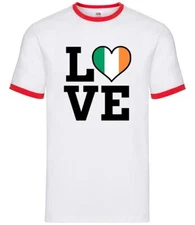 Love Ireland Flag - Mens Ringer - Irish Flags Dublin Belfast City Eire