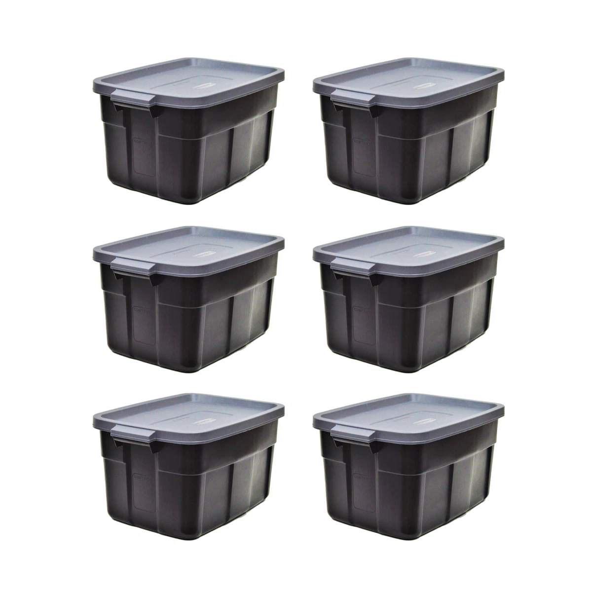 Rubbermaid Roughneck Tote 10 Gallon Storage Container, Black/Cool