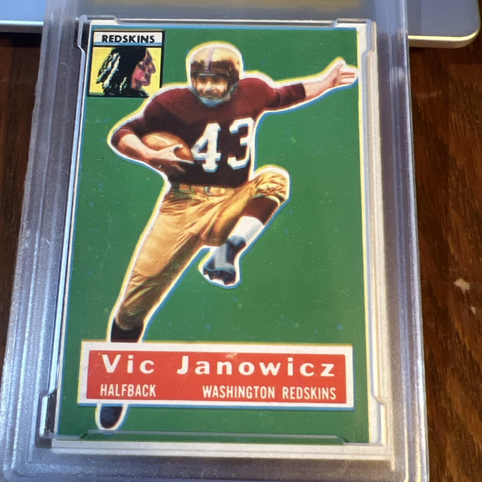 Vic Janowicz 1956 Topps Football Card #13 Golden Grading 5 EX Redskins OSU - Image 2 of 3