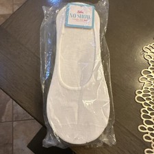 New Girl's Justice No Show Socks 4-Pairs Size M/L White  Black