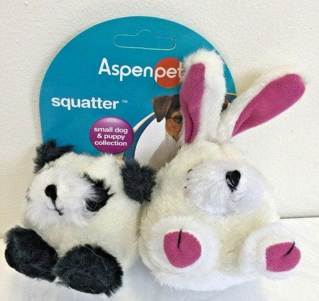 Aspen Pet Squatter Panda/ Rabbit Small Squeaker Dog Toy Set eBay