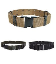 GI Military Style Belt Tactical Quick Release Nylon Web Belt Knife Canteen