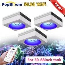 3x PopBloom RL90 WiFi Reef LED Aquarium Light 60" 150cm 5ft Saltwater Coral Tank