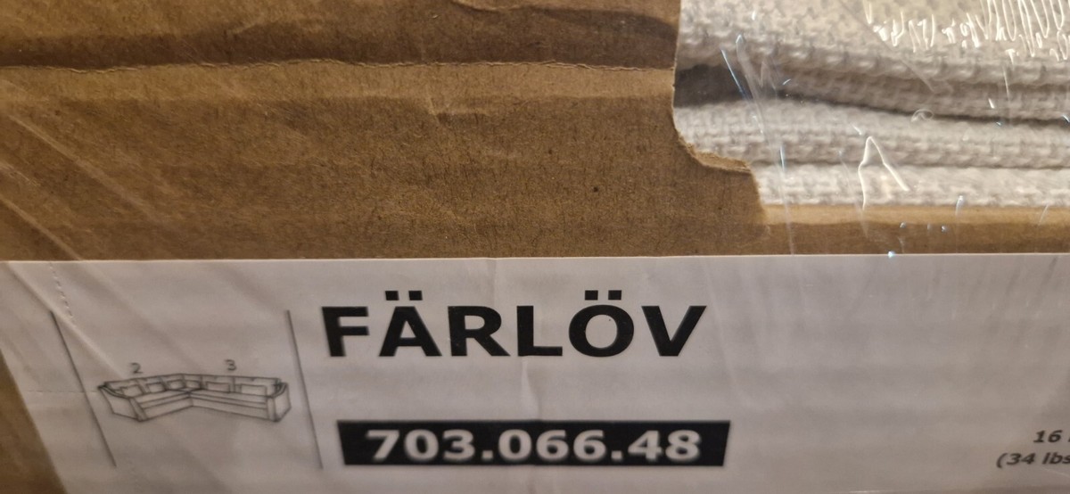 Housses De Canapé D'angle Ikea Farlov 2+3 - Tissu Flodafors Beige 103.066.46 - Neuf Sous Emballage