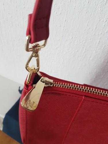 Bolso de hombro o embrague rojo 9,8"" x 2,4"" x 5,9"" Reino Unido - Imagen 7 de 10