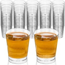 DecorRack 1 Oz Shot Glasses, 80 Hard Clear Plastic Shot Cup, Disposable Party...