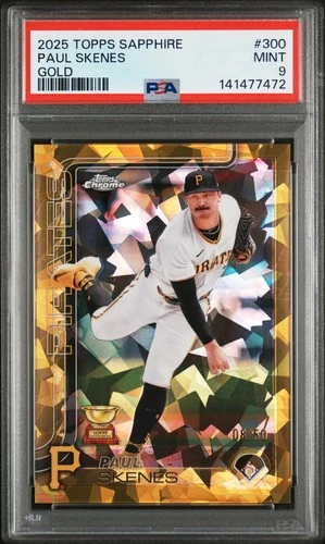 2025 Topps Chrome Sapphire #300 Paul Skenes Gold PSA 9