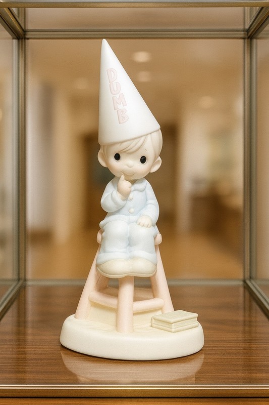 1982 Precious Moments Figurine Nobody's Perfect Dunce Hat E-9268 with box