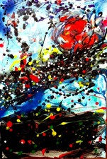 "Celestial Pulse" - 41 x61 cm -Original Abstract Acrylic Painting by Tess M