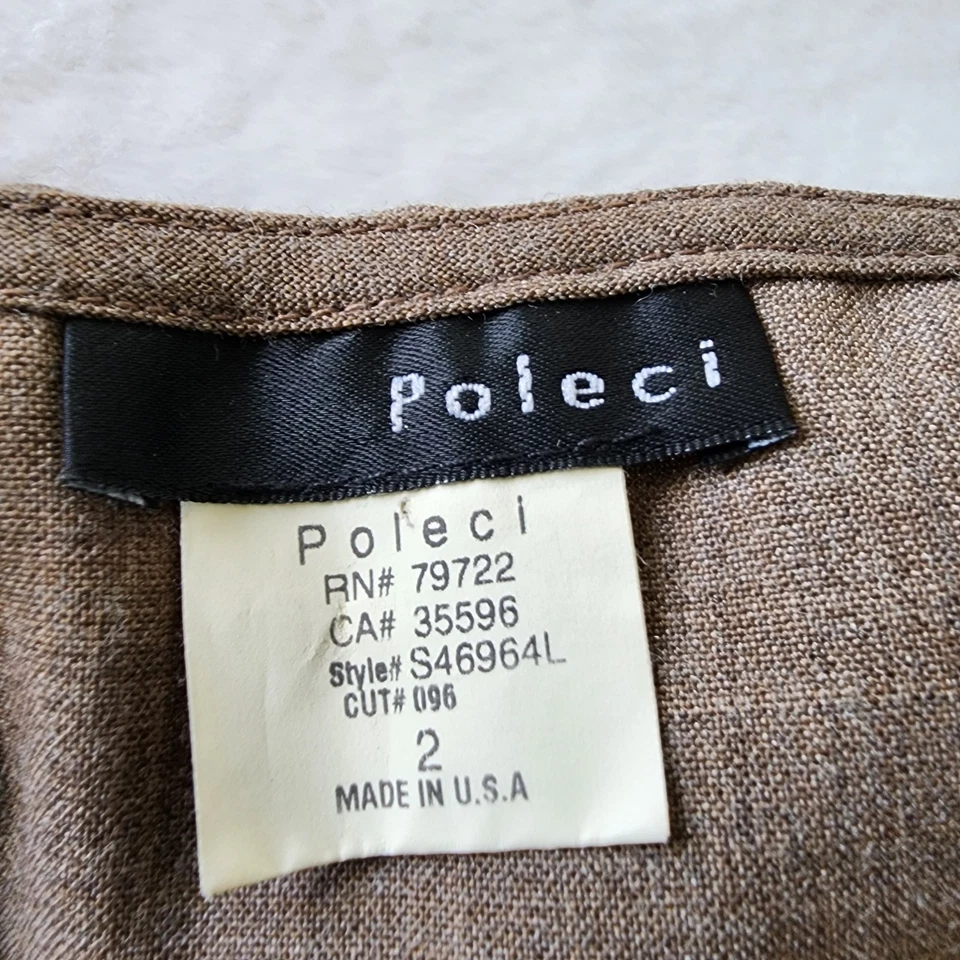 Vintage Poleci Skirt Womens 2 Preppy Office Secretary Light Academia Y2K Woven - Image 2 of 4