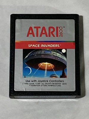 Rare Space Invaders (Atari 2600, 1980) Silver Label Variant ~ Tested & Working