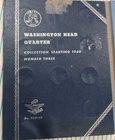 Lot of 10 Silver Quarters 90% - Washington Head 1960-1964 w/ Whitman Book Folder