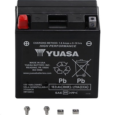 Yuasa Battery YUAM7220C High Performance Maintenance Free Battery - YTX20CH
