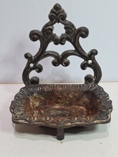 Vintage Cast Iron Soap Dish Trinket Holder Wa...
