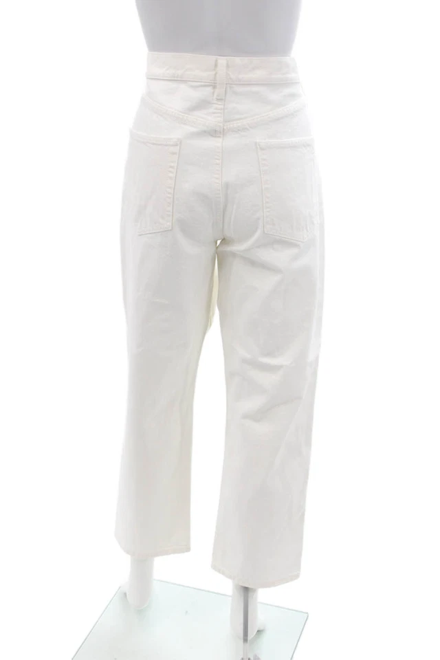 Tory Burch Women White High Rise Cropped Ankle Pants Size 31 - Image 3 of 4