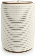 Perkhomy 200 Feet Cotton Rope 3/16" (5Mm) Multi Purpose Utility Diamond Braided 