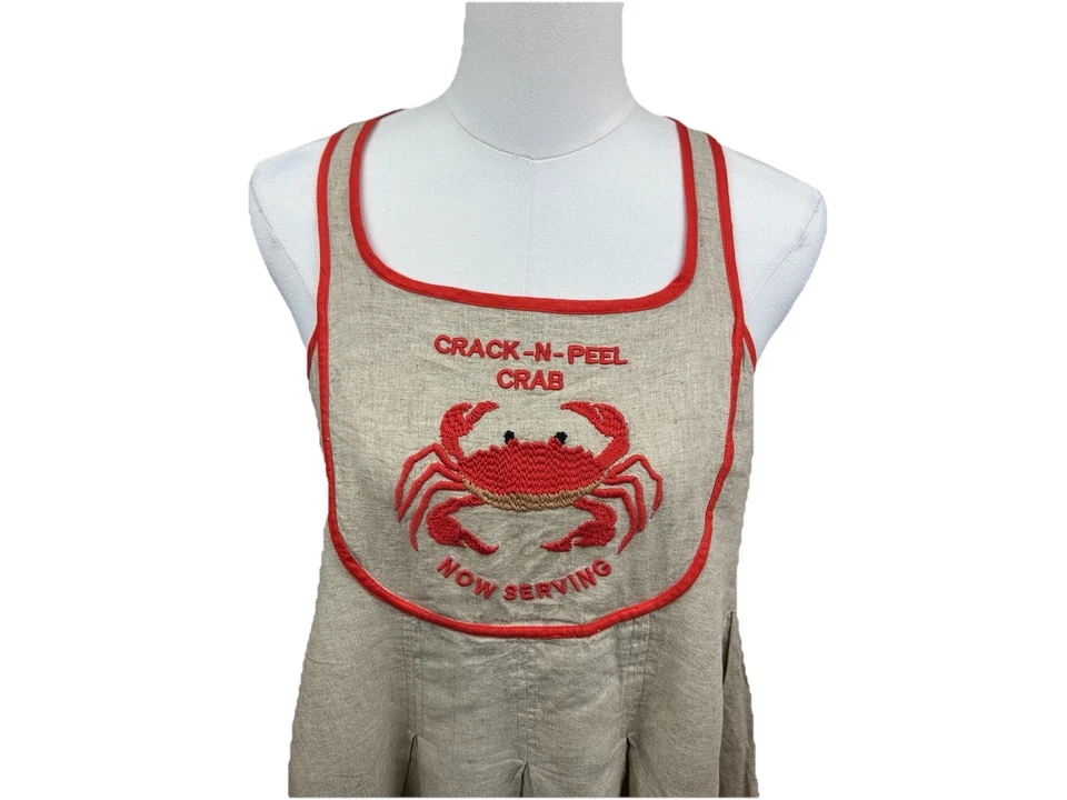 Mini vestido novo com etiquetas Celandine Crab Shack Bib mistura de linho mistura de linho - Pequeno - Imagem 4 de 4