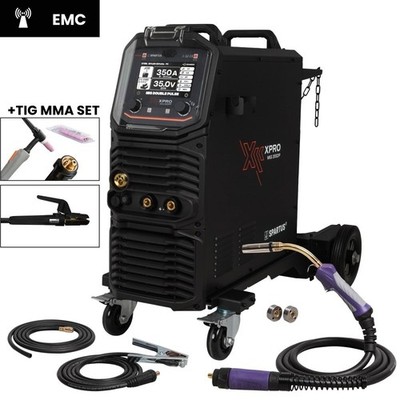 Spartus  MIG MAG Schweißgerät 350Amp 400V 4in1 Synergic Alu WIG MMA FLUX 4Rollen