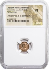 Theodosius I Roman Ae (Ad 379-395) - AE4 NGC VF - Historical Coin - Collectible