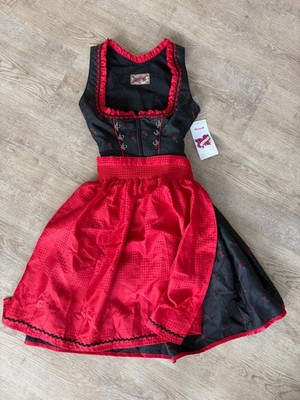 Stockerpoint Midi Dirndl Soul 40 schwarz rot Blumen NEU