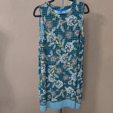 Apt. 9 Women's Green Floral Shift Dress Size XL