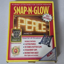 Snap-N-Glow Reusable Letter Panels Custom Messages Christmas Lights Birthday NEW