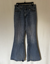 Vtg Levis Jeans 28x31 Womens Blue Bell Bottoms Flare Leg Orange Tab 70s
