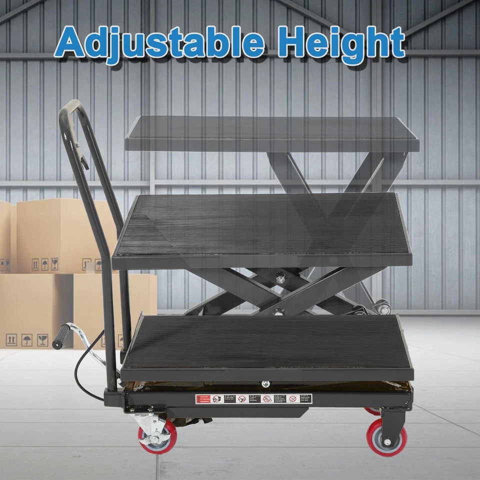 1100lbs Hydraulic Lift Table Cart 32" Height Manual Single Scissor Lift Table - Image 4 of 4
