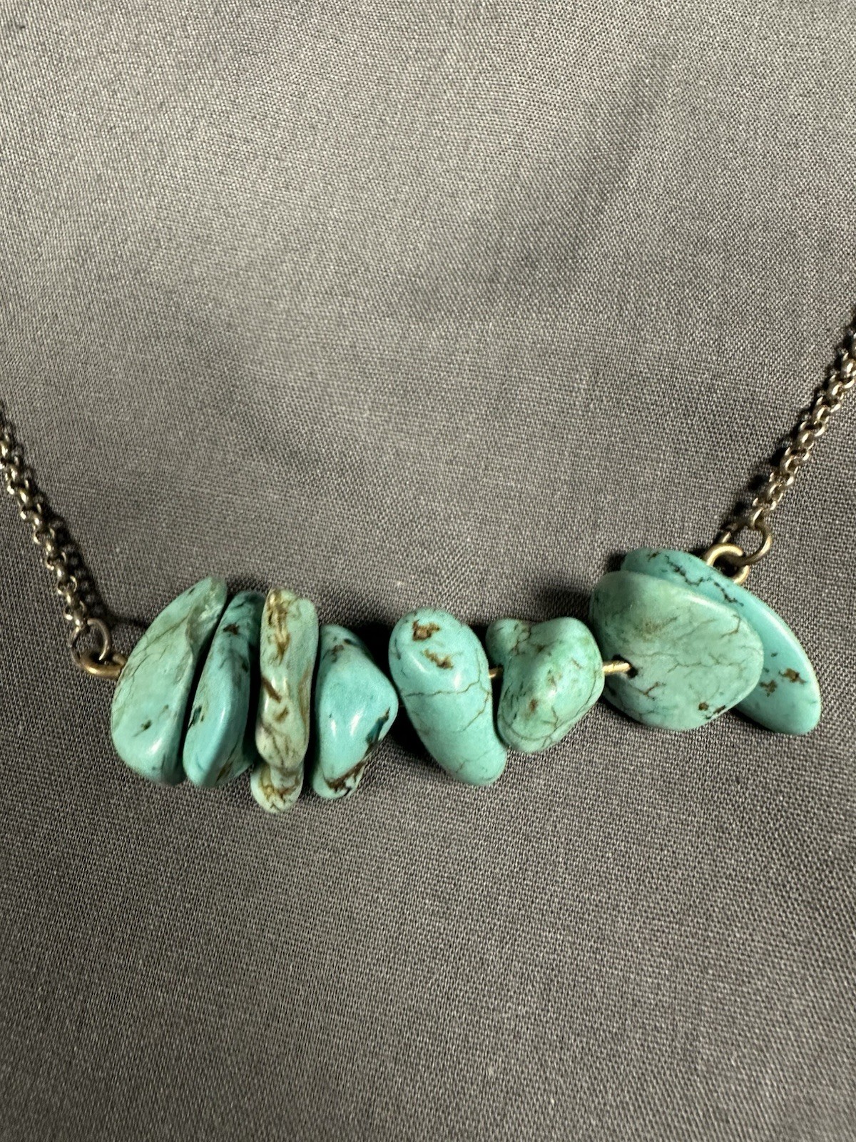 Turquoise Irregular Gemstone Stack Necklace - image 3