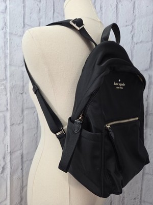 Kate Spade Black Nylon Adjustable Strap Backpack Carter Nylon Large Backpack | Kate Spade Outlet main image 2