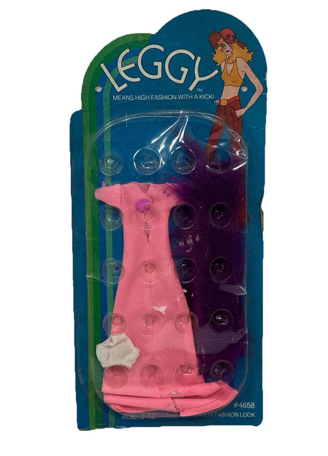 De Colección Hasbro Leggy Muñeca Alta Moda Conjunto Vestido Rosa Peek A Boo Púrpura Boa Nuevo en Paquete