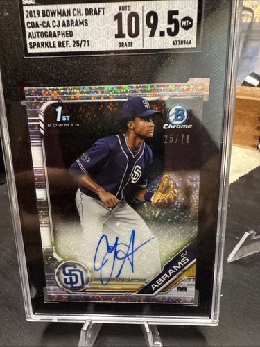 2019 Bowman Draft - Chrome Draft Pick Autographs C.J. Abrams #CDA-CA Sparkle...